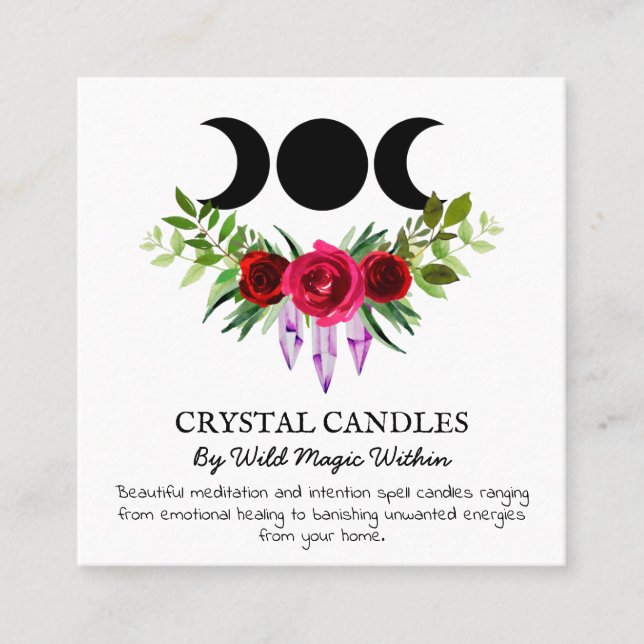 Carte De Visite Carré Trinity Moon Intention Crystal Candler Spell (Devant)