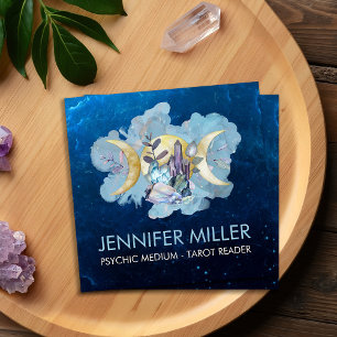 Carte De Visite Carré Triple Lune - Cristaux de guérison Nebula Sky