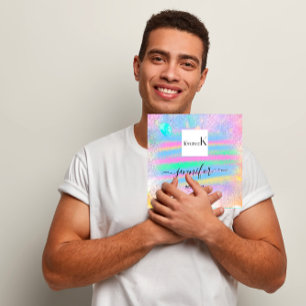 Carte De Visite Carré Trucs Peint rose Abstrait QR LOGO