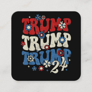 Carte De Visite Carré Trump Trump Trump 2024 Rétro