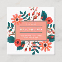 Turquoise moderne cadre corail bouquet de fleurs b