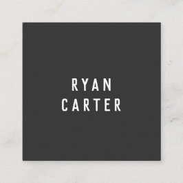 Carte De Visite Carré Typographie minimaliste moderne Carré de papier no