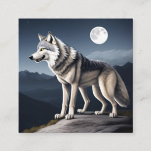 Carte De Visite Carré Un loup courageux