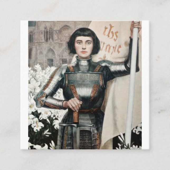 Carte De Visite Carré Une gravure de Jeanne d'Arc en 1903 (Devant)