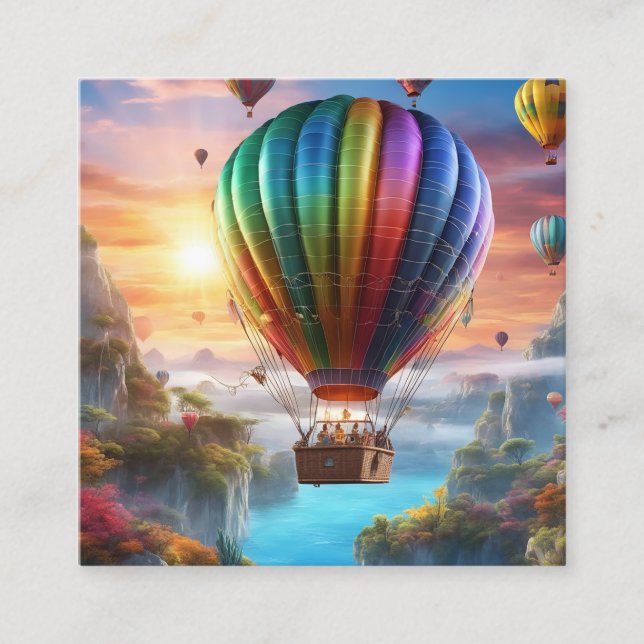 Carte De Visite Carré Une montgolfière en croûte transparente (Devant)