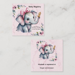 Carte De Visite Carré Une petite cacahuète est en route Baby Registry 