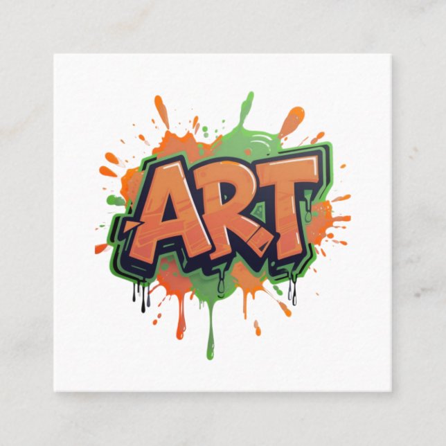 Carte De Visite Carré Urban Splash Art Graffiti Pulse Bold Street Expres (Devant)
