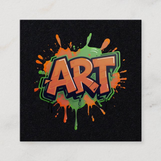 Carte De Visite Carré Urban Splash Art Graffiti Pulse Bold Street Expres (Devant)