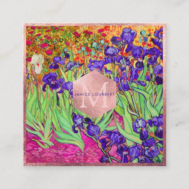 Carte De Visite Carré Van Gogh Purple Irises à St. Remy (Devant)
