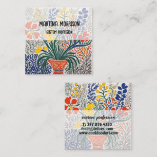 Carte De Visite Carré Vase et fleurs sauvages