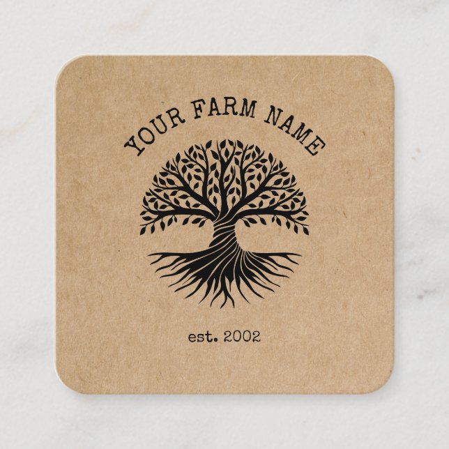 Carte De Visite Carré Végétal cru Agricole biologique Fruit Vegetable (Devant)