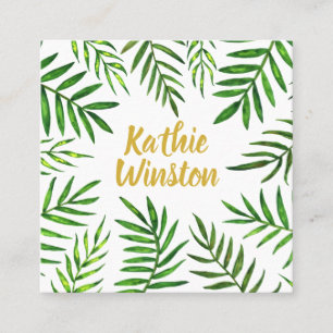 Carte De Visite Carré Verdure plante des feuilles tropicaux
