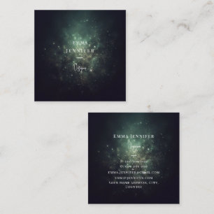Carte De Visite Carré Vert noir subtil parties scintillant douce arrière