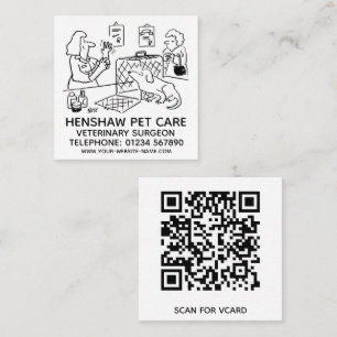 Carte De Visite Carré Vets Animal Care Promotion