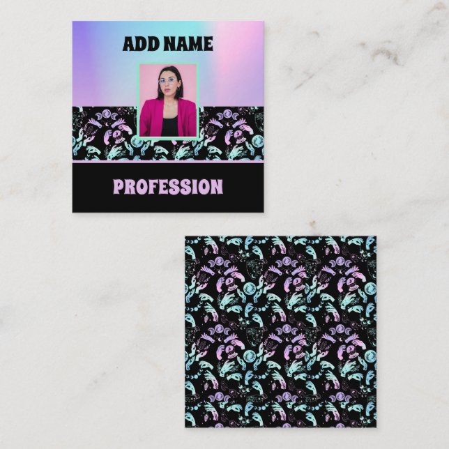 CARTE DE VISITE CARRÉ VIBES TÉMOINS HOLOGRAPHIQUES (Devant / Derrière)