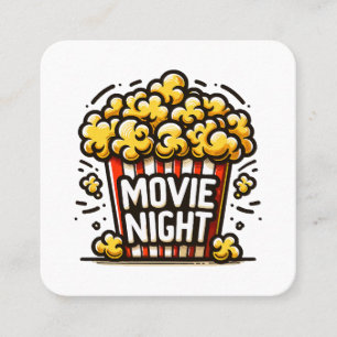 Carte De Visite Carré Vidéo Night Delight Jouer Popcorn