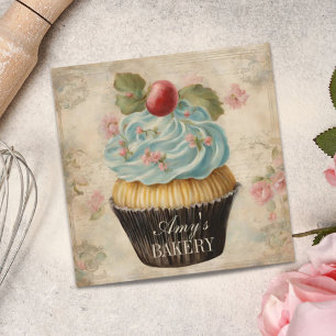 Carte De Visite Carré Vintage boulanger pâtissier Chef pâtisserie boulan
