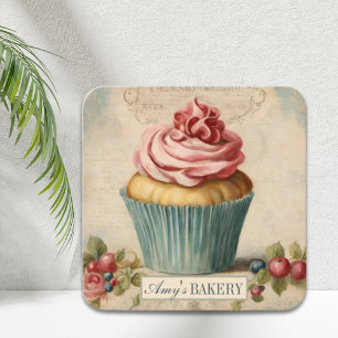 Carte De Visite Carré Vintage boulanger pâtissier Chef pâtisserie boulan