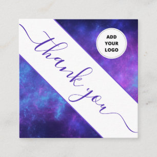 Carte De Visite Carré Violet Indigo Cosmic Galaxy Night Logo Merci