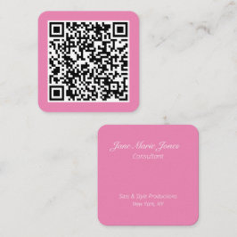 Carte De Visite Carré Votre code QR personnel lié à votre URL