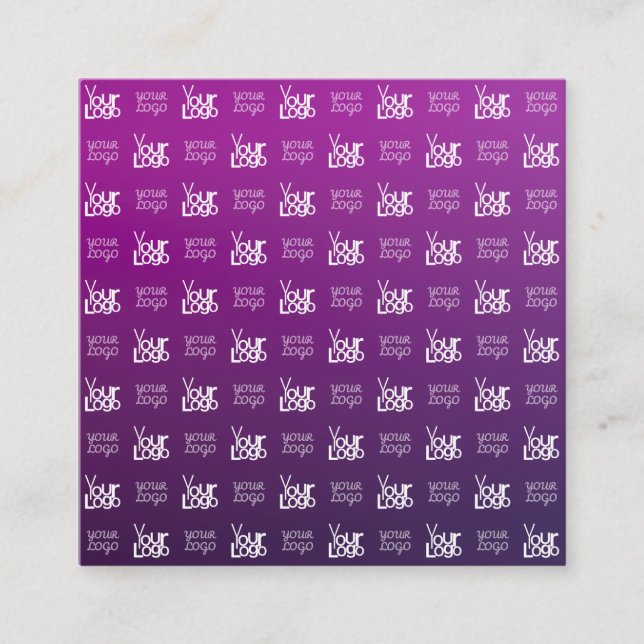 Carte De Visite Carré Votre logo | 2 images ou logos d'entreprise téléch (Devant)