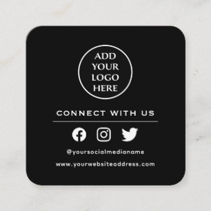 Carte De Visite Carré Votre Logo Suivez L'Analyse Pour Se Connecter Avec
