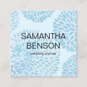Carte De Visite Carré Wedding planner d'aquarelle turquoise