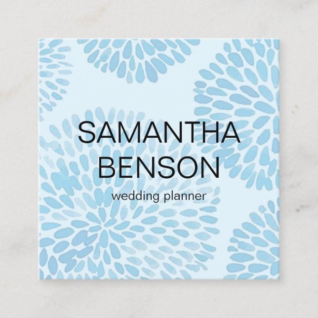 Carte De Visite Carré Wedding planner d'aquarelle turquoise (Devant)