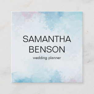 Carte De Visite Carré Wedding planner d'aquarelle turquoise