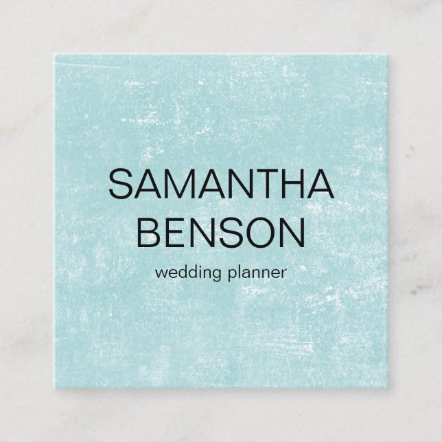 Carte De Visite Carré Wedding planner d'aquarelle turquoise (Devant)