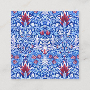 Carte De Visite Carré William Morris Tête bleue claire