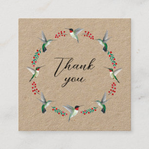 Carte De Visite Carré Wreath Merci Kraft
