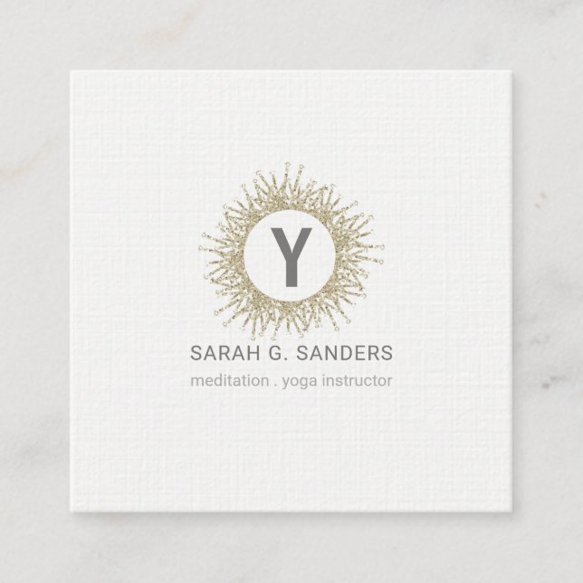 Carte De Visite Carré Yoga MODERNE ET Élégant (Devant)