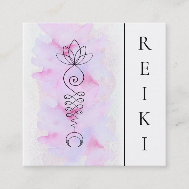 Carte De Visite Carré Yoga Reiki de massage de guérisseur d'énergie de (Devant)