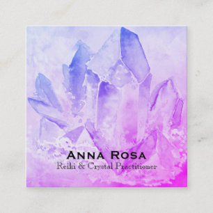 Carte De Visite Carré *~* Yoga Reiki Energie Healer Crystal Reiki Master
