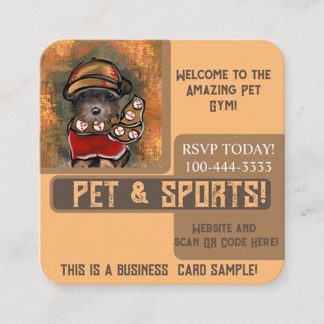 Carte De Visite Carré Yorkie Poo (Devant)