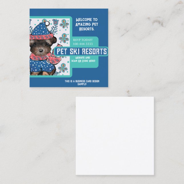 Carte De Visite Carré Yorkie Poo (Devant / Derrière)