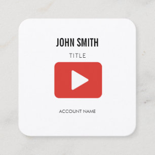 Carte De Visite Carré Youtube Logo Video Editor PROFIL Promotionnel