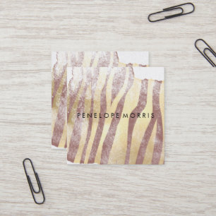 Carte De Visite Carré Zebra Stripes Abstraite Beauty Stylist