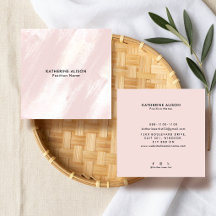 Carte de visite carrée à texture de coup de pincea