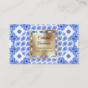 Carte De Visite Carrelage blanc moderne carré d'or méditerranée