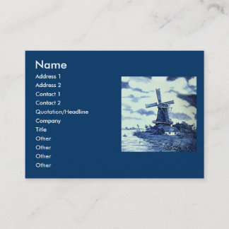 Carte De Visite Carrelage bleu vintage Delft - Windmill