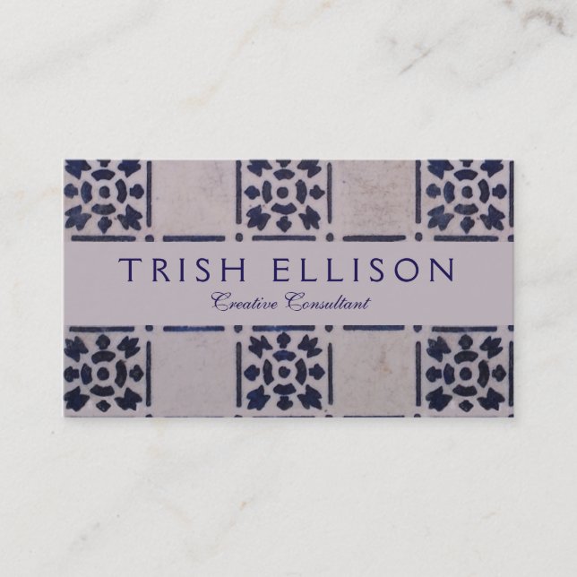 Carte De Visite Carrelage Delft Bleu : Motif d'art néerlandais cla (Devant)