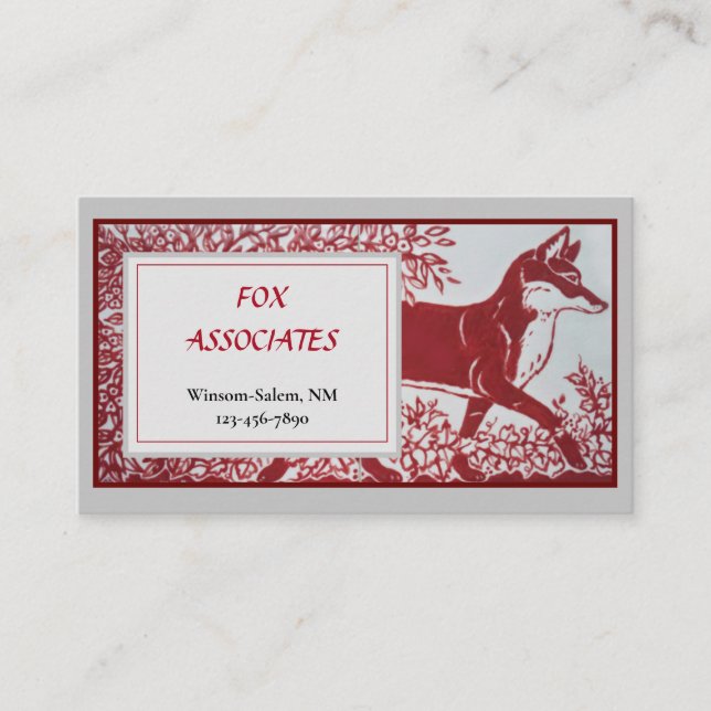 Carte De Visite Carrelage en céramique Red Grey Fox Design Élégant (Devant)