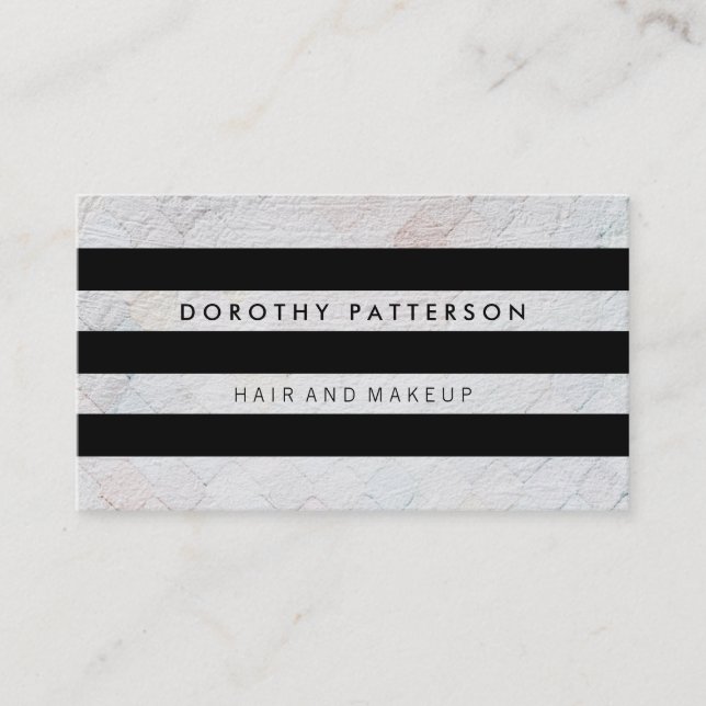 Carte De Visite Carrelage Motif blanc / Bandes noires Moderne (Devant)