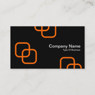 Carte De Visite Carrés entrelacés - Orange sur Noir