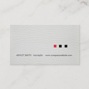 Carte De Visite Carrés minimalistes Impression cuir blanc