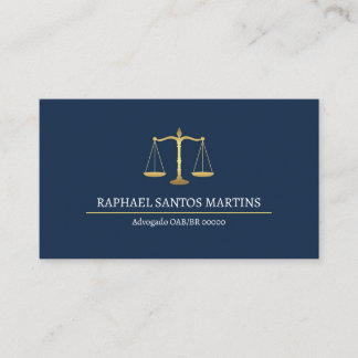 Carte De Visite Cartão de Visita Advogado - Azul Marinho