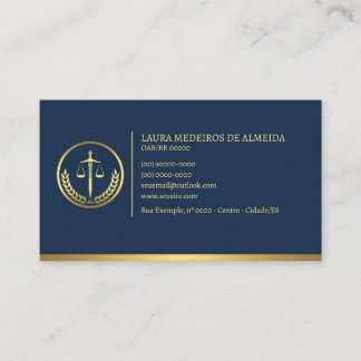 Carte De Visite Cartão de Visita Advogado - Azul Marinho