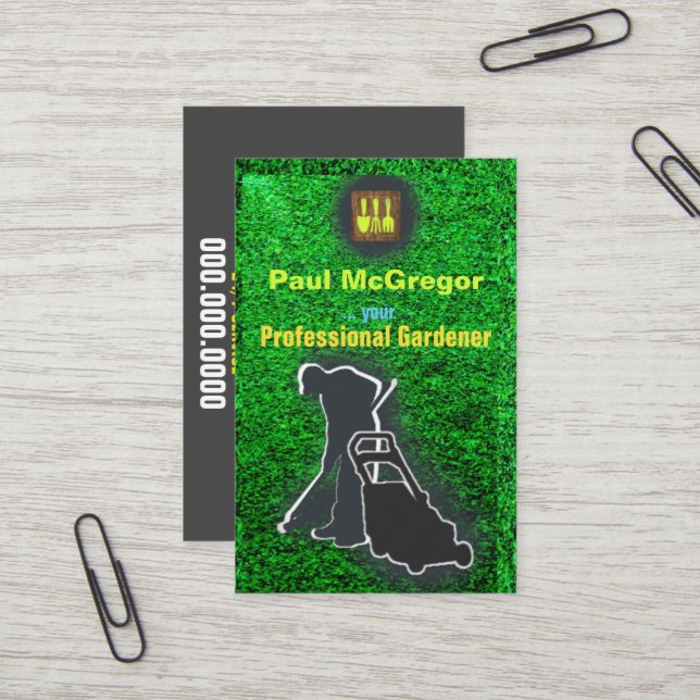 Carte De Visite Cartão De Visita Professional Gardener (Devant/Arrière en situation)